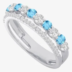 Womens Lab Created Gemstone 14K Gold Over Silver Stackable Rings