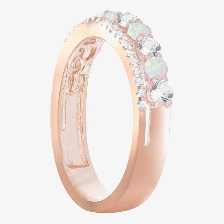 Womens Lab Created Gemstone 14K Gold Over Silver Stackable Rings