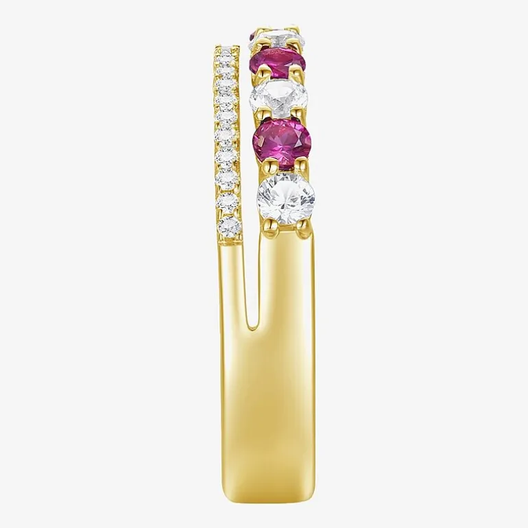 Womens Lab Created Gemstone 14K Gold Over Silver Stackable Rings