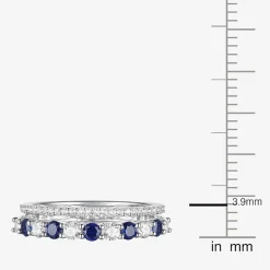 Womens Lab Created Gemstone 14K Gold Over Silver Stackable Rings