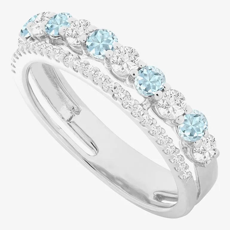 Womens Lab Created Gemstone 14K Gold Over Silver Stackable Rings