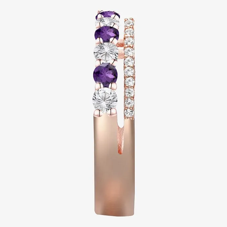 Womens Lab Created Gemstone 14K Gold Over Silver Stackable Rings