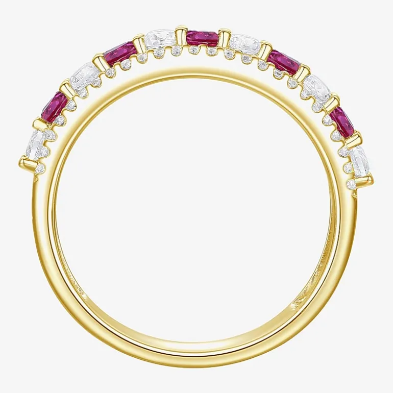 Womens Lab Created Gemstone 14K Gold Over Silver Stackable Rings
