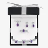 Womens Lab Created Purple Amethyst Pure Silver Over Brass Oval 4-pc. Jewelry Set