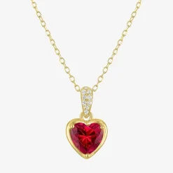 Womens Lab Created Red Ruby 14K Gold Over Silver Heart 2-pc. Jewelry Set