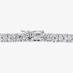 Womens Lab Created White Sapphire Sterling Silver 7.25 Inch Tennis Bracelet
