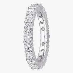 Womens 3MM 2 1/2 CT. T.W. Lab Created White Moissanite Sterling Silver Eternity Wedding Band