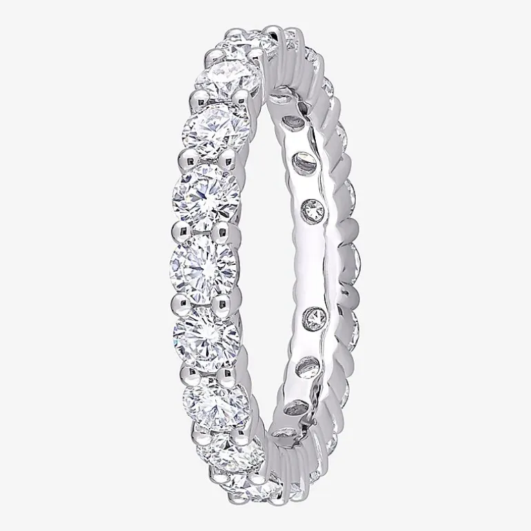 Womens 3MM 2 1/2 CT. T.W. Lab Created White Moissanite Sterling Silver Eternity Wedding Band