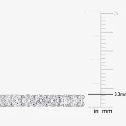 Womens 3MM 2 1/2 CT. T.W. Lab Created White Moissanite Sterling Silver Eternity Wedding Band