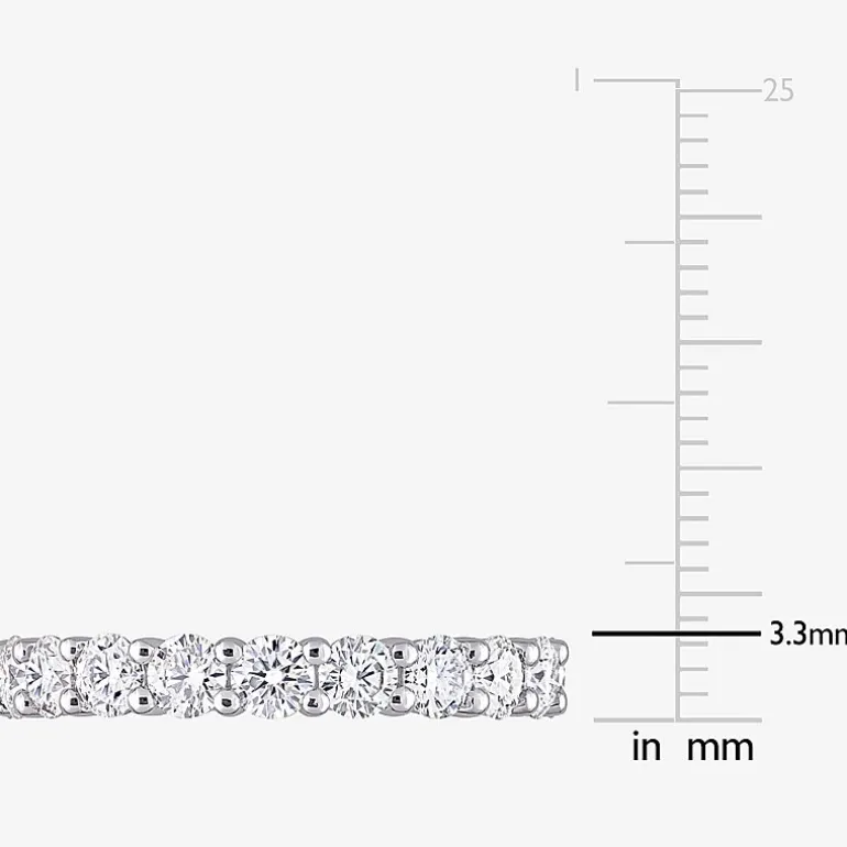 Womens 3MM 2 1/2 CT. T.W. Lab Created White Moissanite Sterling Silver Eternity Wedding Band