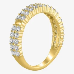 Womens 2MM 1 CT. T.W. Natural White Diamond 10K Gold Anniversary Wedding Band