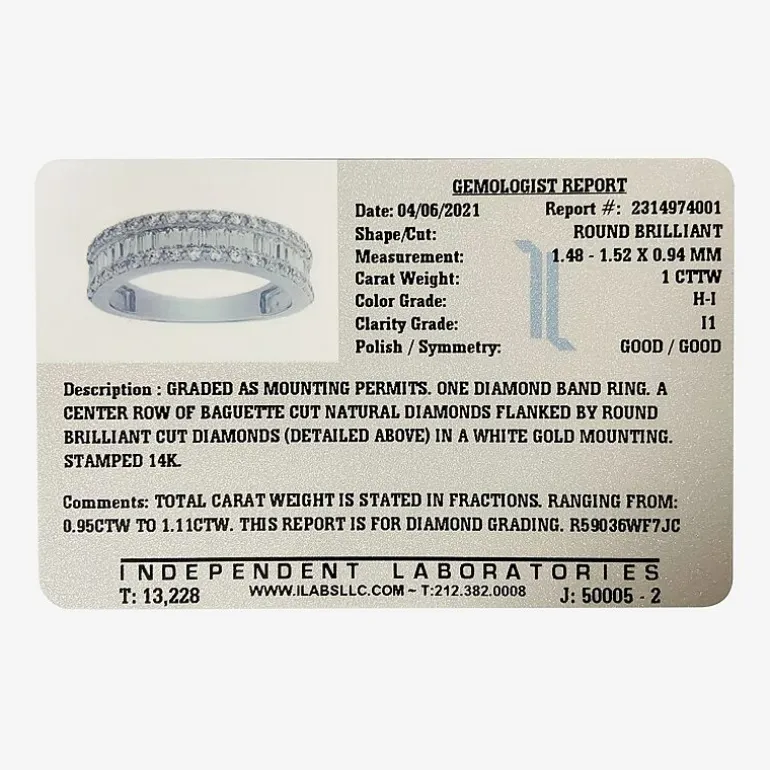 Womens 2.5MM 1 CT. T.W. Natural White Diamond 14K Gold Anniversary Wedding Band