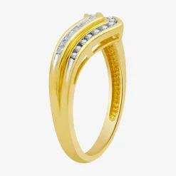 Womens 2MM 1/4 CT. T.W. Natural White Diamond Sterling Silver Chevron Wedding Band