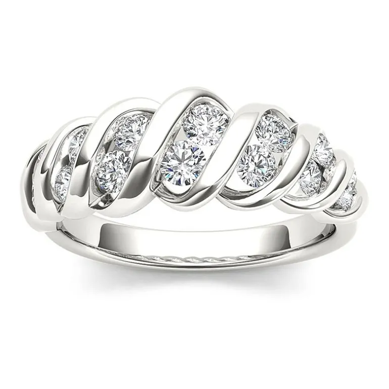 Womens 3.5MM 3/4 CT. T.W. Natural White Diamond 14K Gold Anniversary Wedding Band