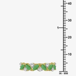 Womens 2MM Gemstone & 1/3 CT. T.W. Natural Diamond 10K Gold Marquise Band