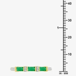 Womens 2MM Gemstone & 1/6 CT. T.W. Natural Diamond 10K Gold Band