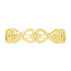 Womens 4.5MM 10K Gold Heart Band