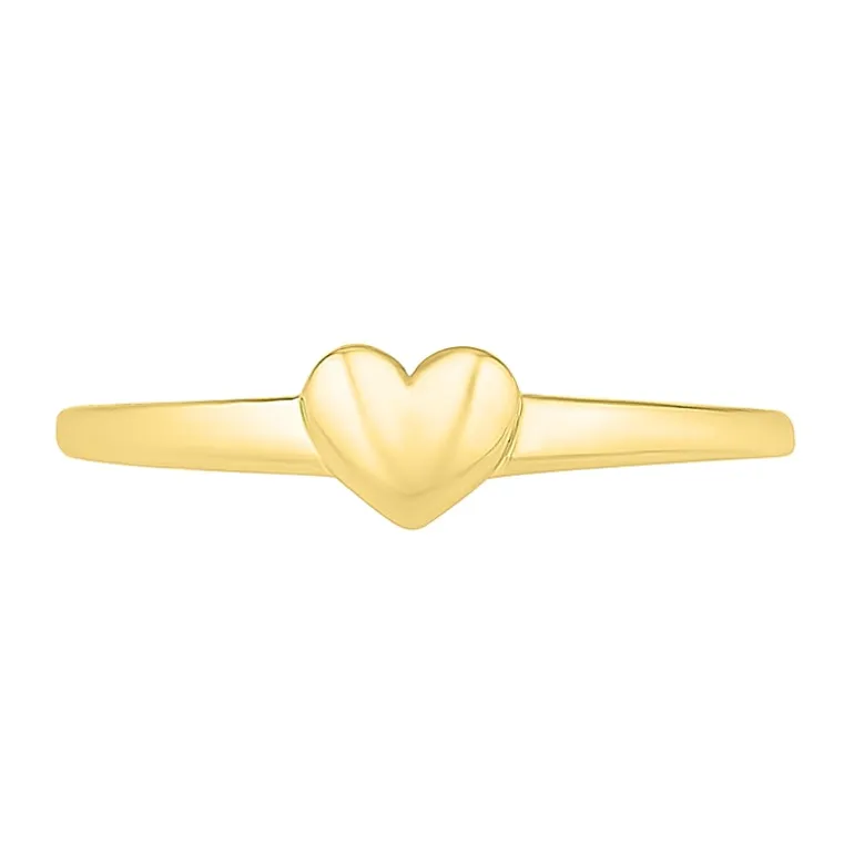 Womens 4.5MM 10K Gold Heart Band