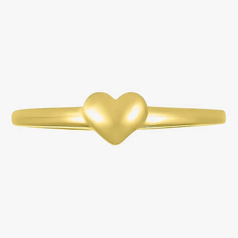 Womens 4.5MM 10K Gold Heart Band