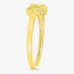 Womens 4.5MM 10K Gold Heart Band