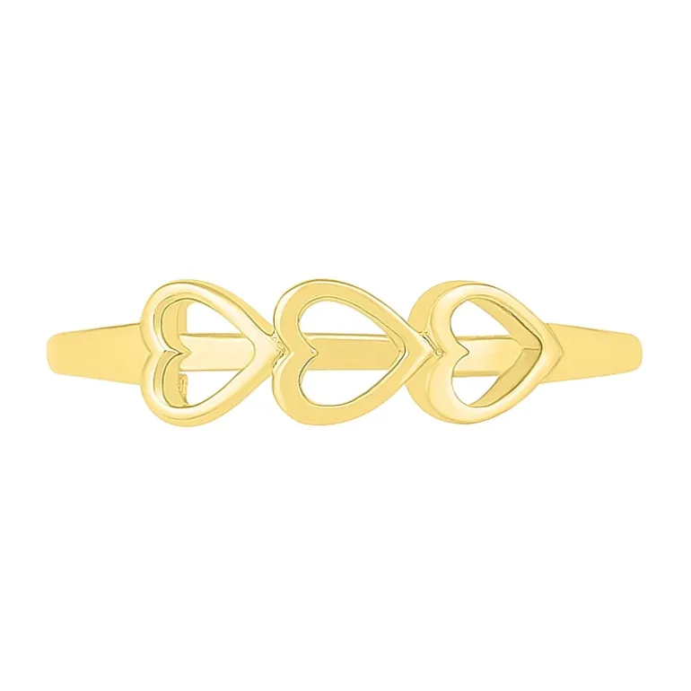 Womens 4.5MM 10K Gold Heart Band