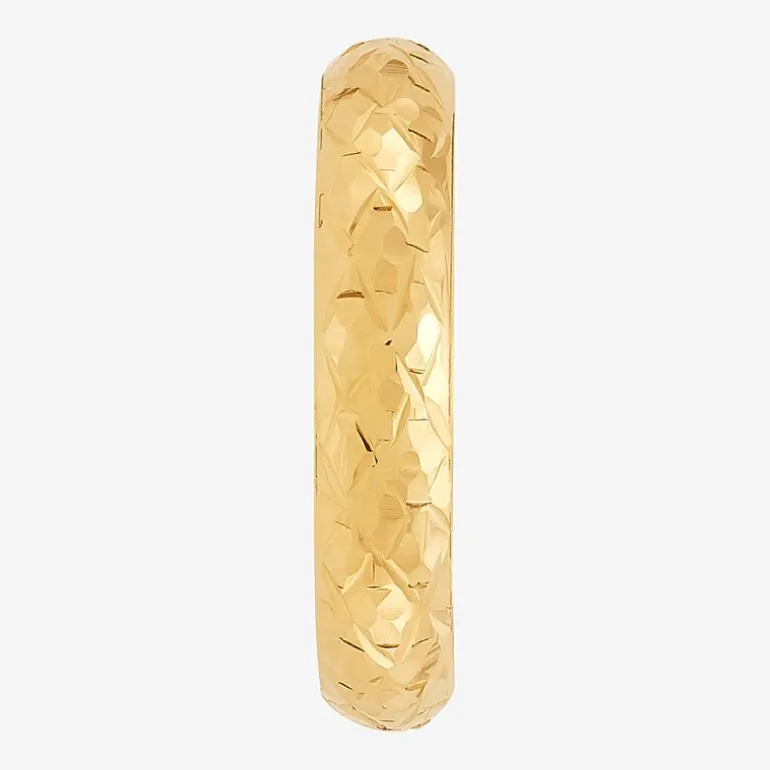 Womens 4MM 14K Gold Heart Round Band