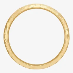 Womens 4MM 14K Gold Heart Round Band
