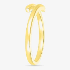 Womens 4MM 10K Gold Round Bypass  Band