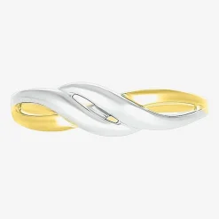 Womens 6MM 10K Two Tone Gold Round Band
