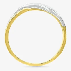 Womens 6MM 10K Two Tone Gold Round Band