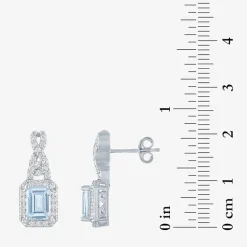 Womens 4-pc. Simulated Aquamarine & Cubic Zirconia Silver Over Brass Jewelry Set