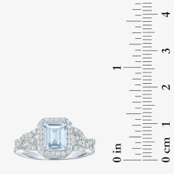 Womens 4-pc. Simulated Aquamarine & Cubic Zirconia Silver Over Brass Jewelry Set