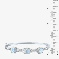 Womens 4-pc. Simulated Aquamarine & Cubic Zirconia Silver Over Brass Jewelry Set