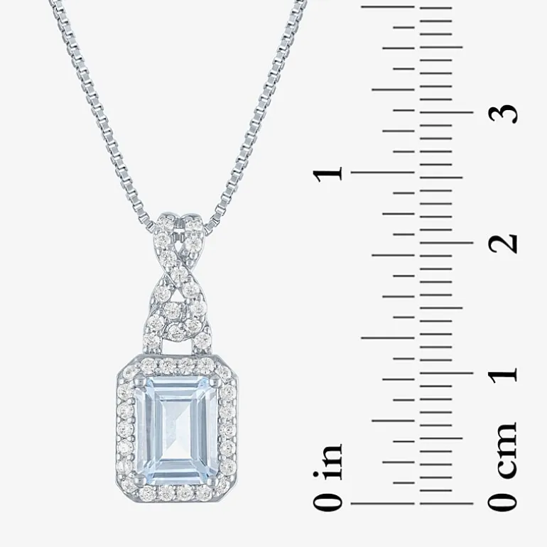 Womens 4-pc. Simulated Aquamarine & Cubic Zirconia Silver Over Brass Jewelry Set