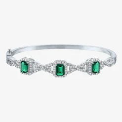 Womens 4-pc. Simulated Emerald & Cubic Zirconia Silver Over Brass Jewelry Set