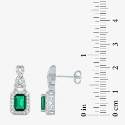 Womens 4-pc. Simulated Emerald & Cubic Zirconia Silver Over Brass Jewelry Set