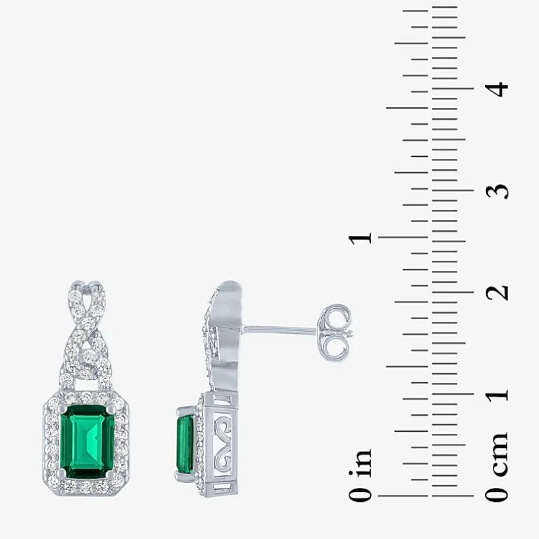 Womens 4-pc. Simulated Emerald & Cubic Zirconia Silver Over Brass Jewelry Set