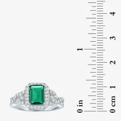 Womens 4-pc. Simulated Emerald & Cubic Zirconia Silver Over Brass Jewelry Set