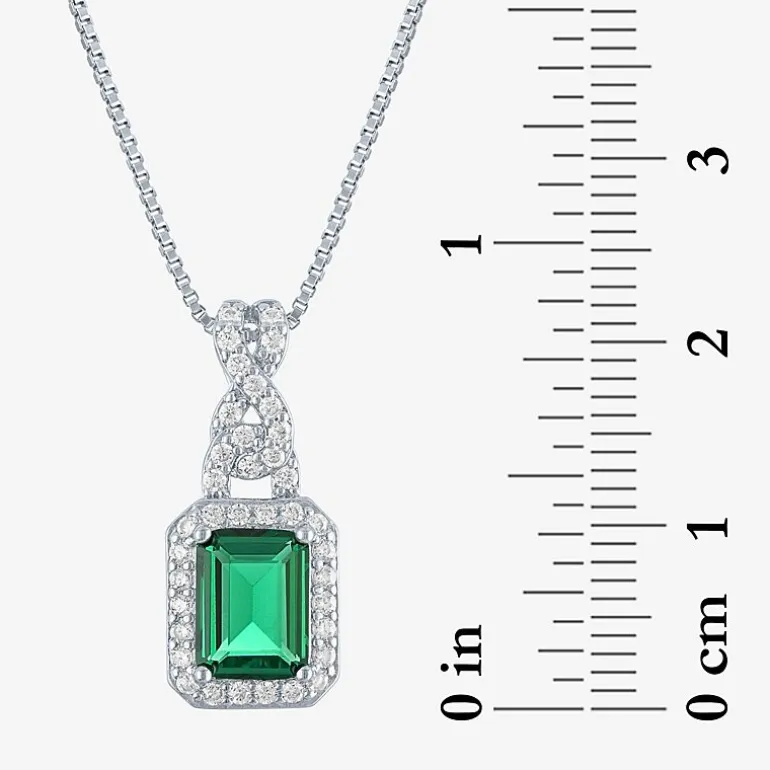 Womens 4-pc. Simulated Emerald & Cubic Zirconia Silver Over Brass Jewelry Set
