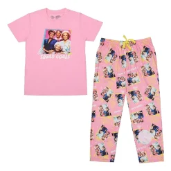 Womens Plush Crew Neck Short Sleeve 2-pc. Pajama Set