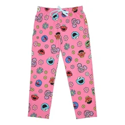 Womens Sesame Street Plush Crew Neck Short Sleeve 2-pc. Pajama Set