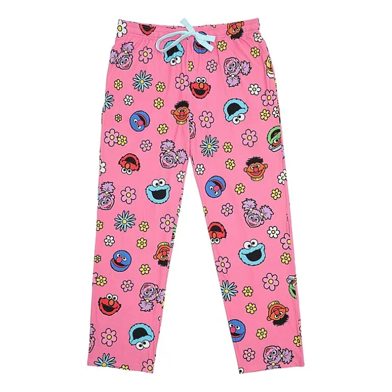 Womens Sesame Street Plush Crew Neck Short Sleeve 2-pc. Pajama Set