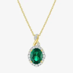 Womens Simulated Green Emerald 14K Gold Over Silver Oval 3-pc. Jewelry Set