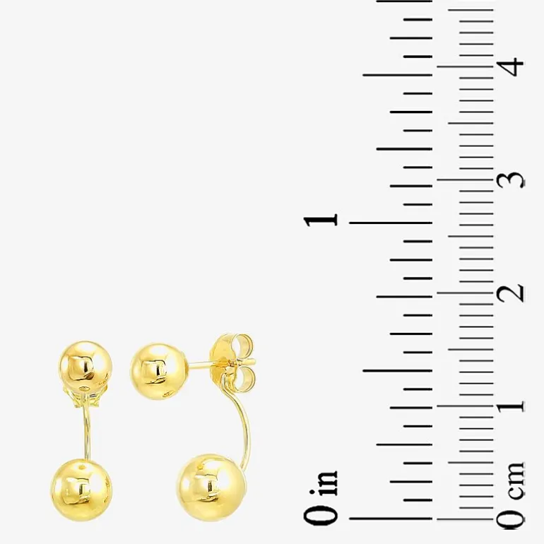 Womens White Cubic Zirconia 10K Gold 2 Pair Earring Set