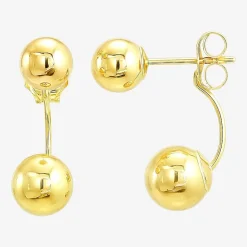 Womens White Cubic Zirconia 10K Gold 2 Pair Earring Set