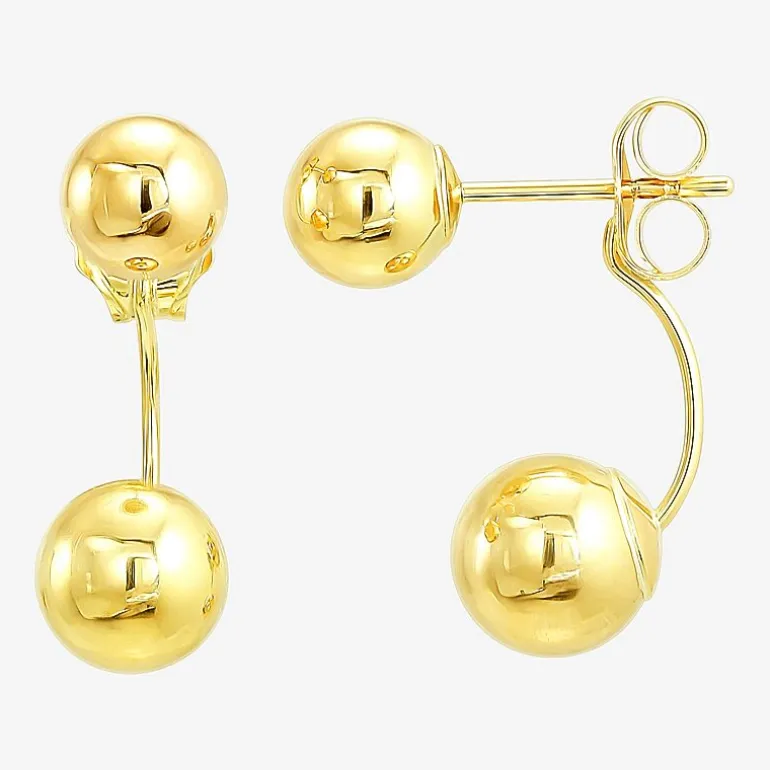 Womens White Cubic Zirconia 10K Gold 2 Pair Earring Set