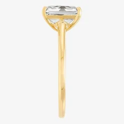 Womens White Cubic Zirconia 10K Gold Solitaire Cocktail Ring