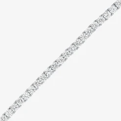 Womens White Sapphire Sterling Silver 18 Inch Tennis Necklace