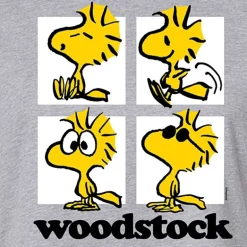 Woodstock Cropped Tee Womens Juniors Crew Neck Long Sleeve Regular Fit Peanuts Graphic T-Shirt