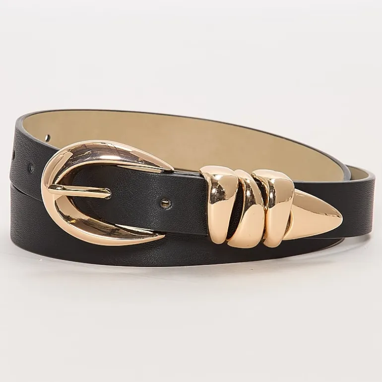 Worthington Oval Buckle Pant Belt With Triple Keeper Womens Belt